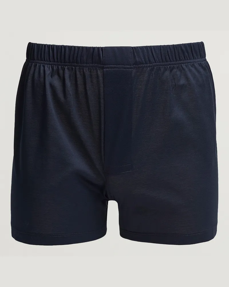 Bresciani Cotton Boxer Brief Navy Blau