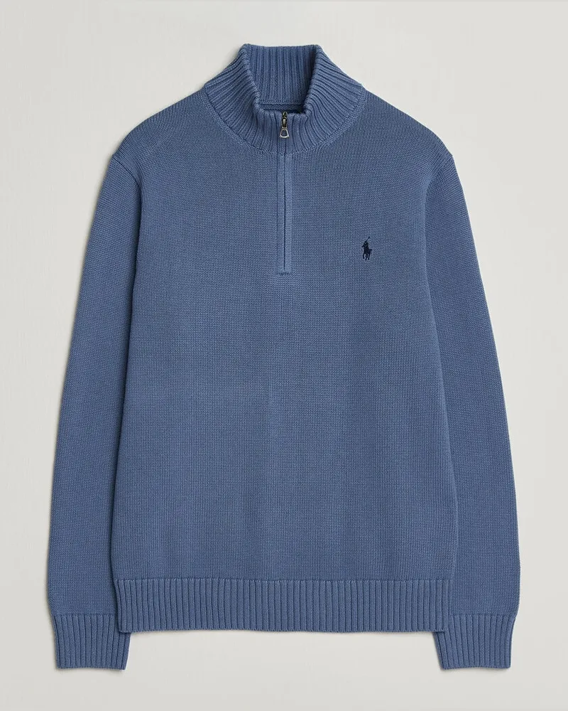 Ralph Lauren Cotton Half Zip Carson Blue Blau