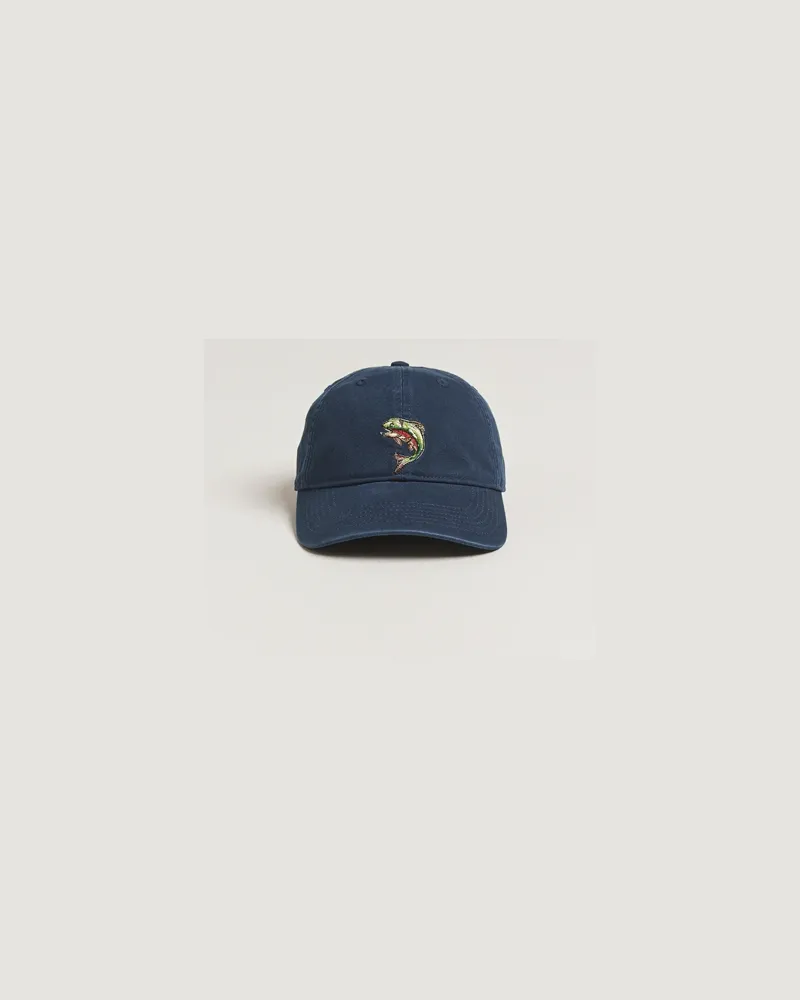 forét Fish Washed Cap Navy Blau