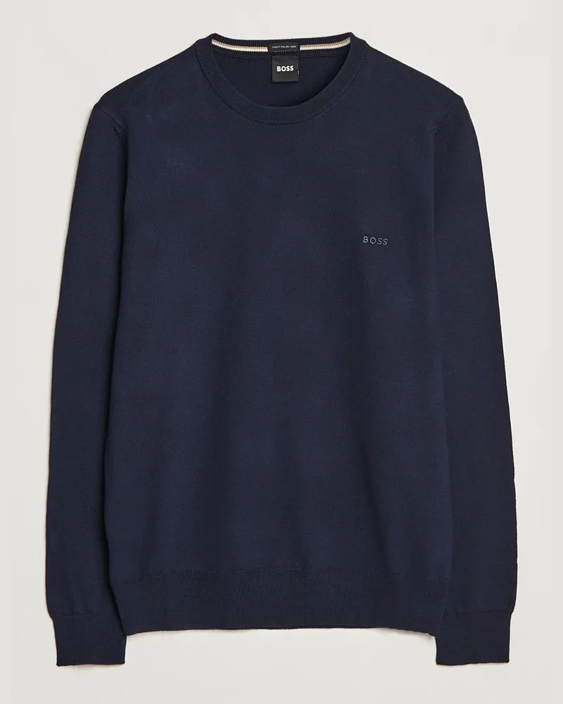 HUGO BOSS Botto Merino Knitted Pullover Dark Blue Blau