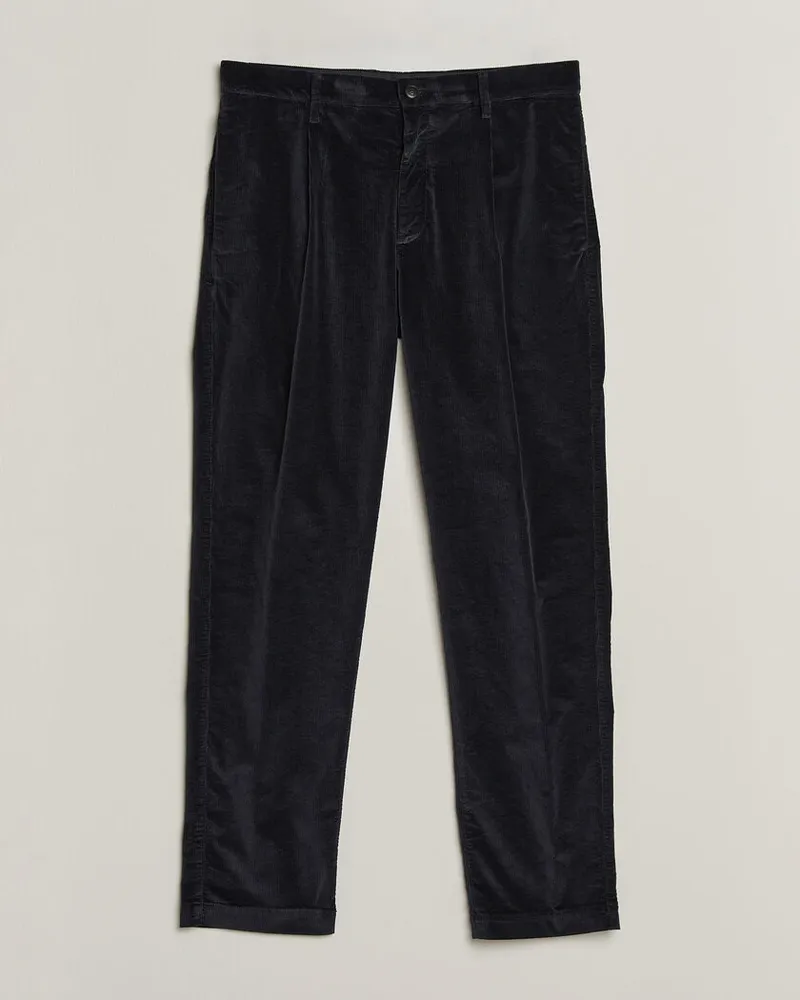 Canali Comfort Corduroy Pants Navy Blau