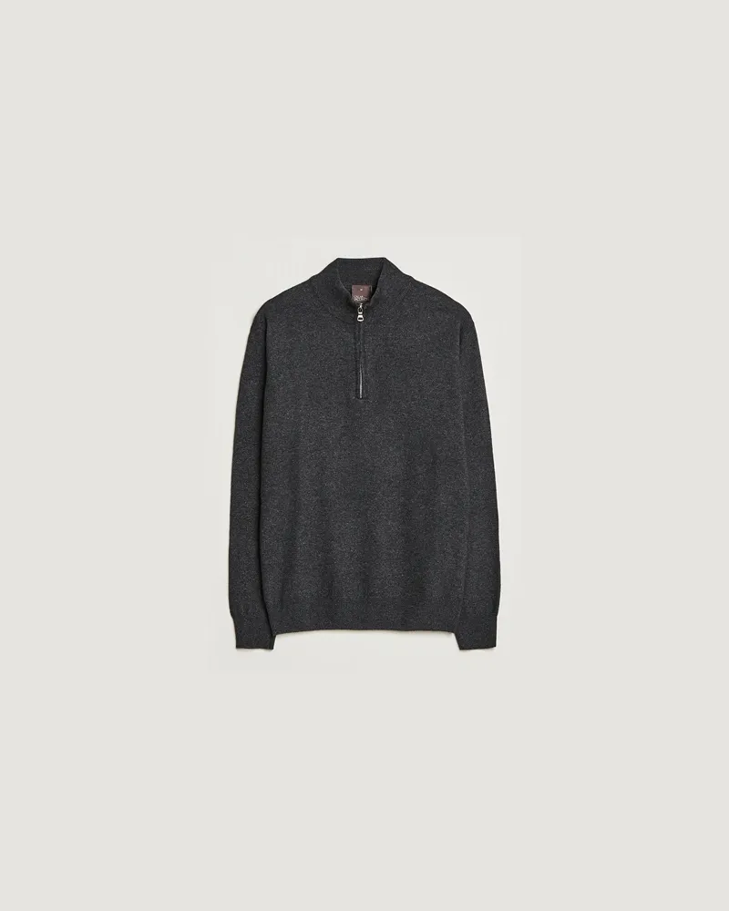 Oscar Jacobson Patton Wool Half-Zip Grey Grau