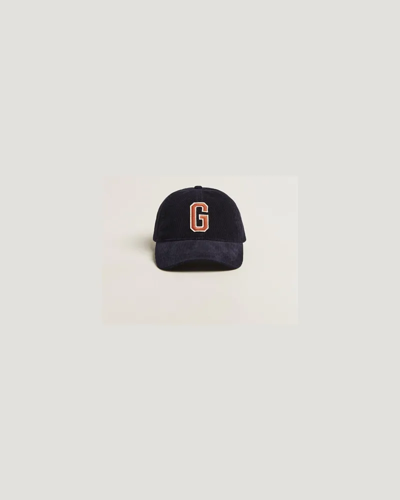 Gant G Badge Corduroy Cap Evening Blue Blau