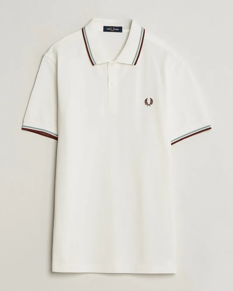 Fred Perry Twin Tipped Polo Shirt Ecru Weiß