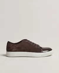 Lanvin Patent Cap Toe Sneaker Dark Brown Braun