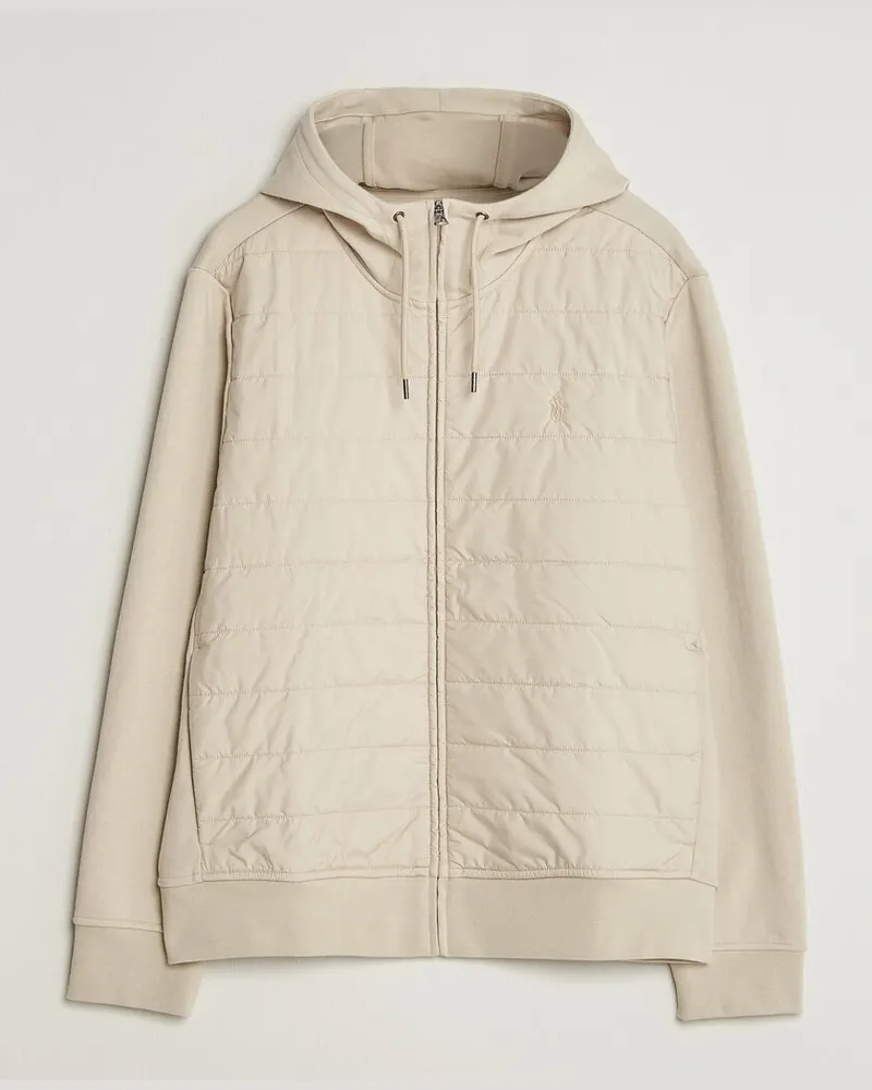 Ralph Lauren Double Knitted Jaquard Full Zip Hoodie Stoneware Gre Grau