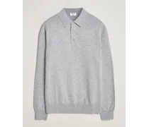 Stricked Polo Shirt Light Grey Melange
