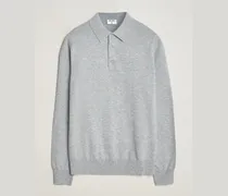 Knitted Polo Shirt Light Grey Melange