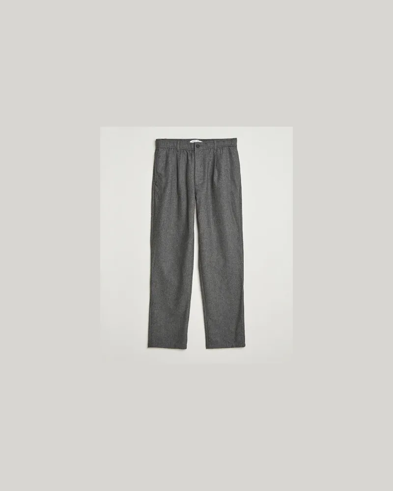 Samsøe & Samsøe Bertil Flannel Drawstring Trousers Dark Grey Melange Grau