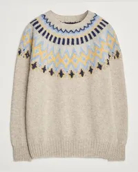 Howlin' Brushed Woll Fair Isle Crew Sweater Cosmic Latte Beige