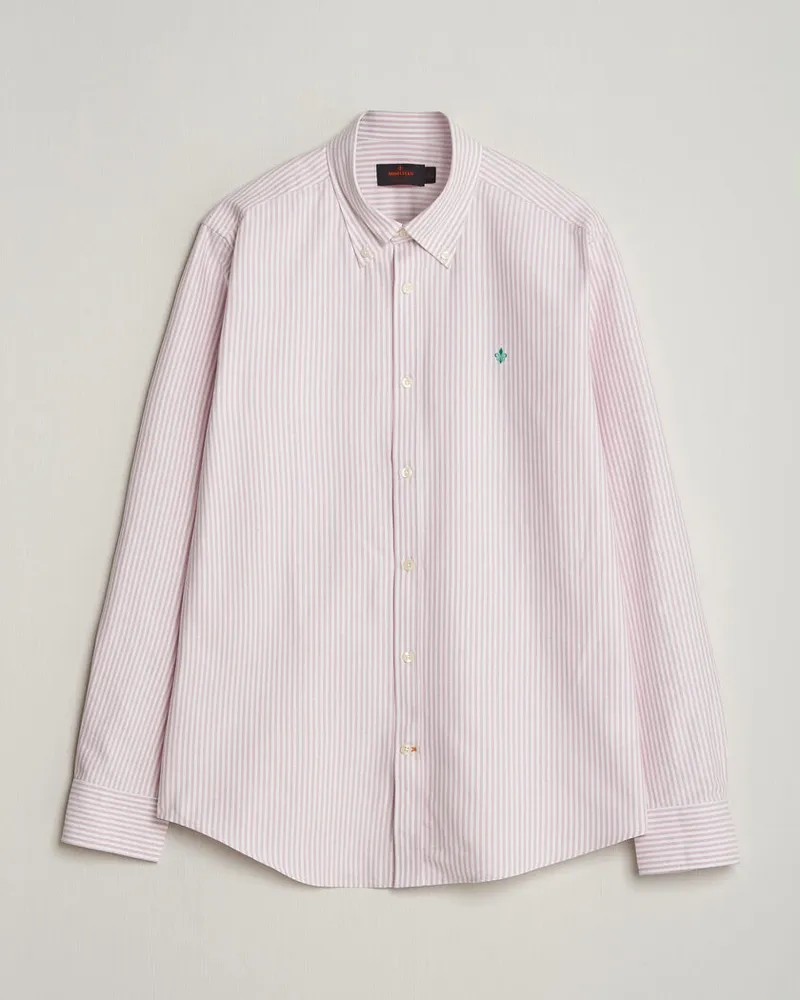 Morris Douglas Striped Oxford Shirt Pink Rosa