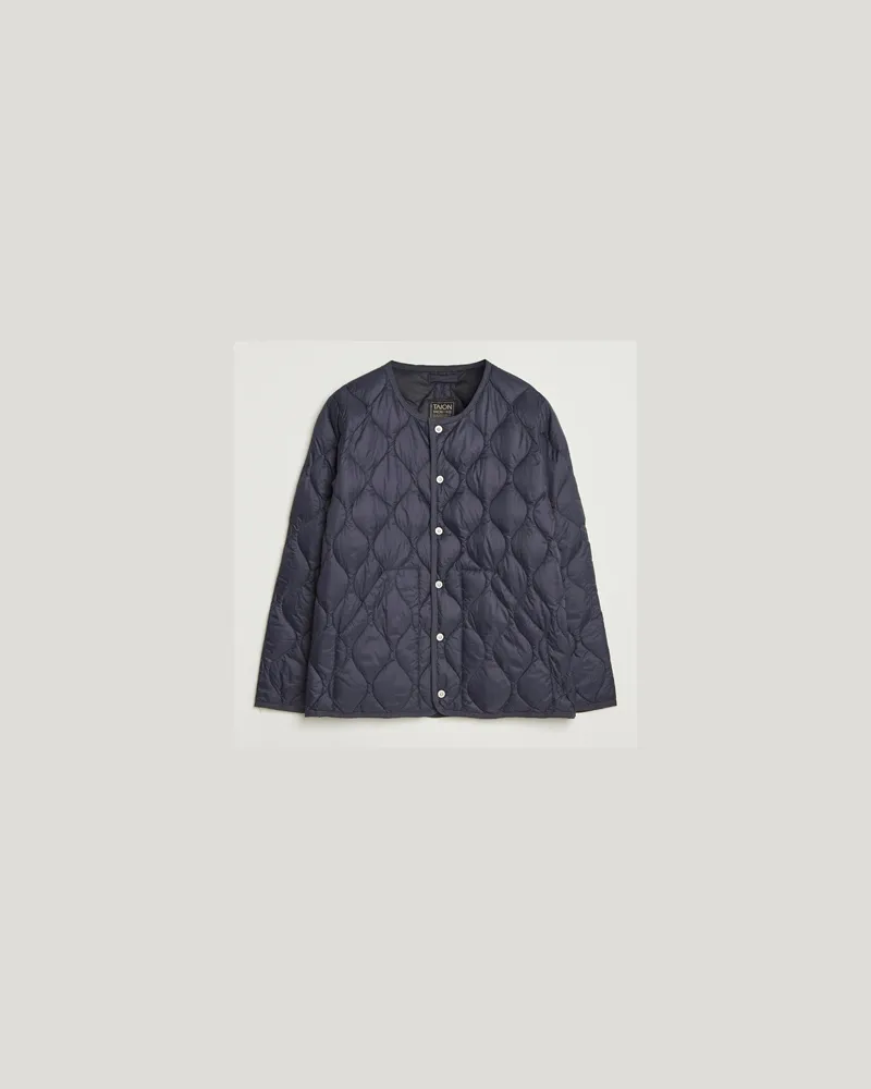 TAION Military Crew Neck Down Jacket Navy Blau