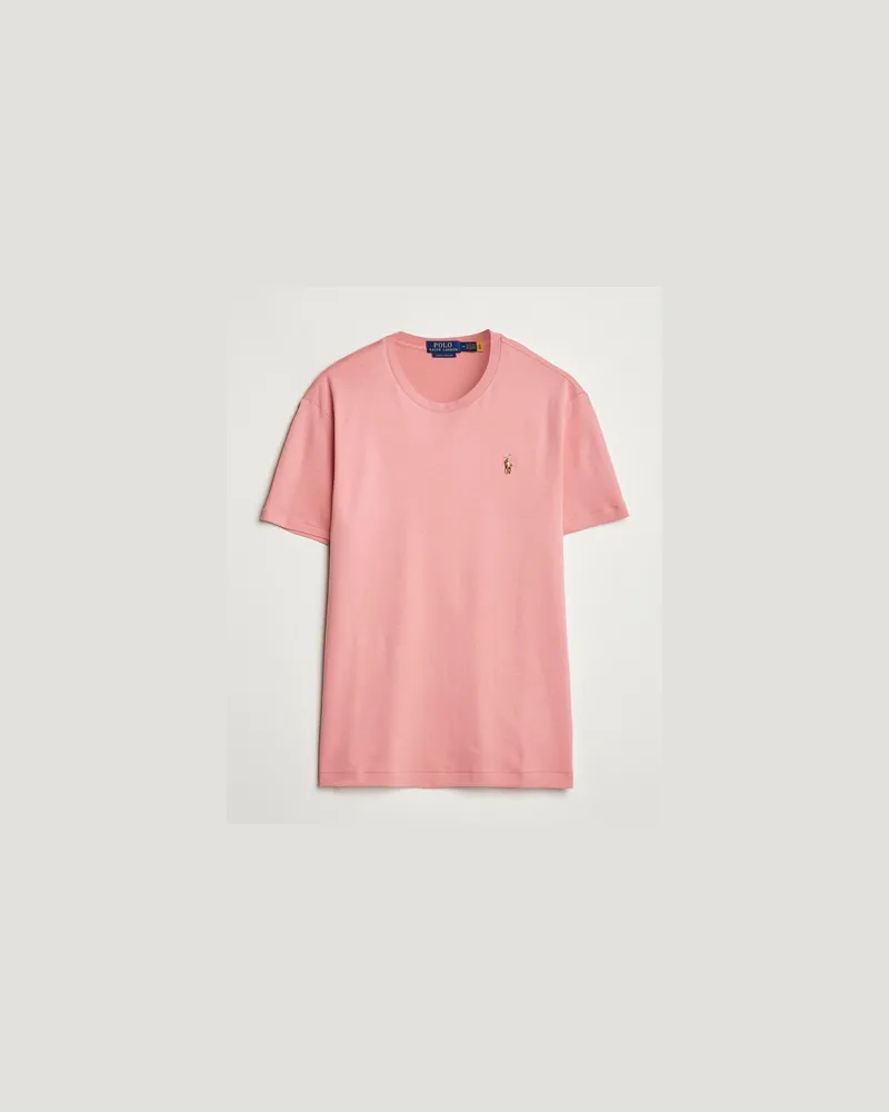Ralph Lauren Luxury Pima Cotton Crew Neck T-Shirt Desert Rose Rosa