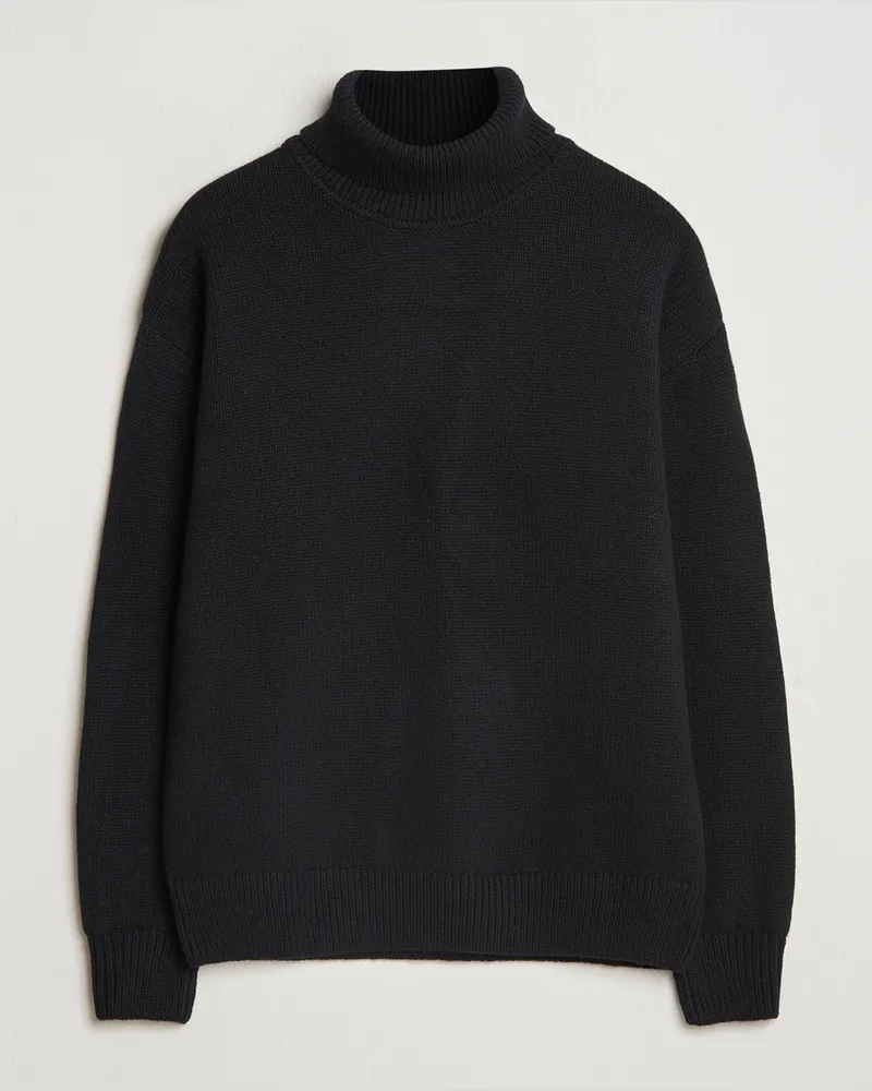 COLORFUL STANDARD Merino Wool Turtleneck Deep Black Schwarz