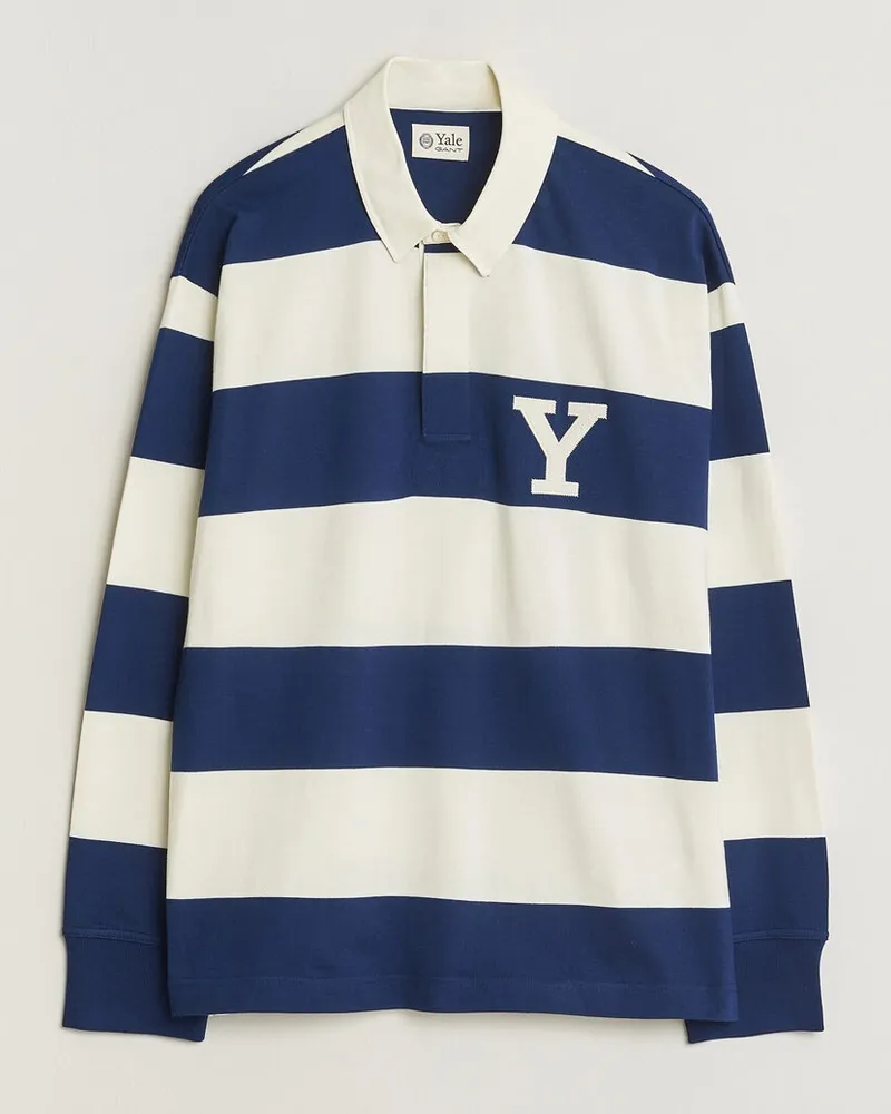 Gant YALE Striped Heavy Rugger Rich Navy Weiß