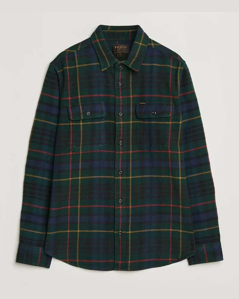 Filson Vintage Flannel Work Shirt Green/Navy Grün