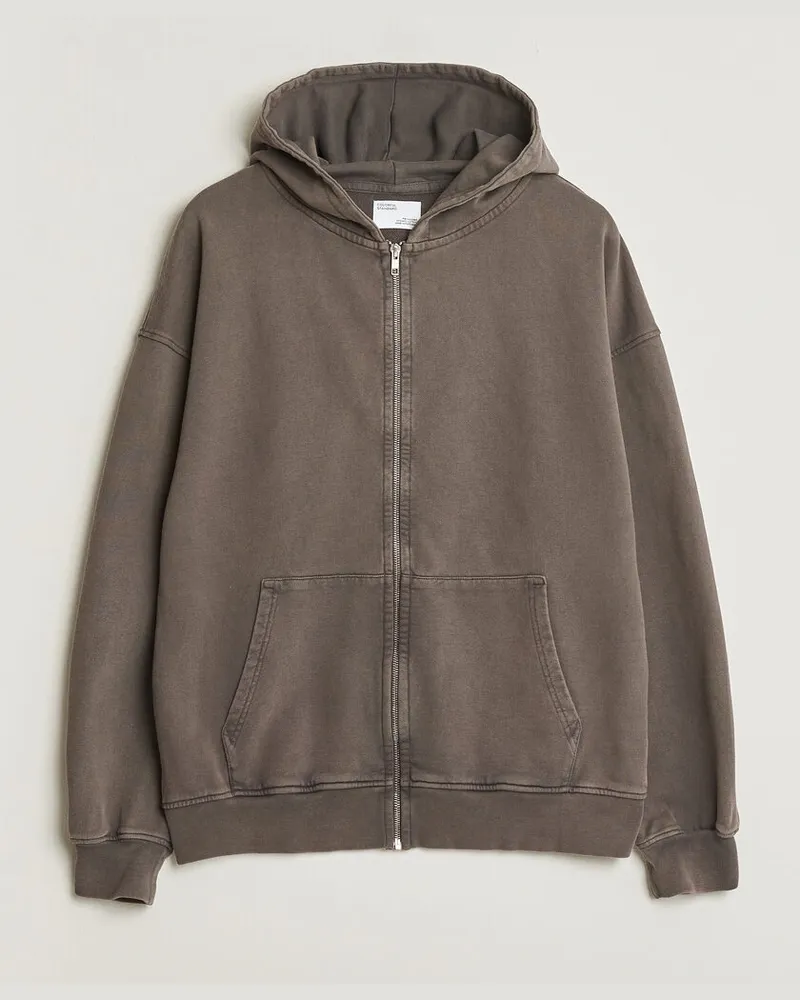 COLORFUL STANDARD Classic Organic Full Zip Hoodie Faded Mud Braun