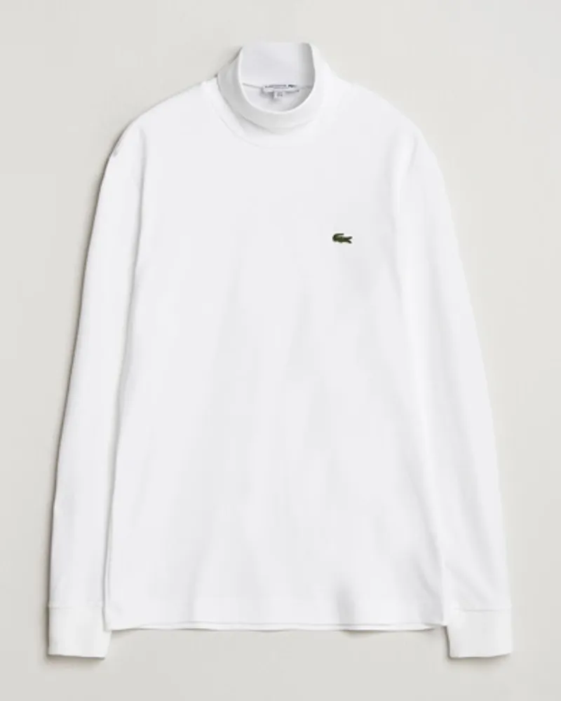 Lacoste Interlock Baumwoll Rollneck White Weiß