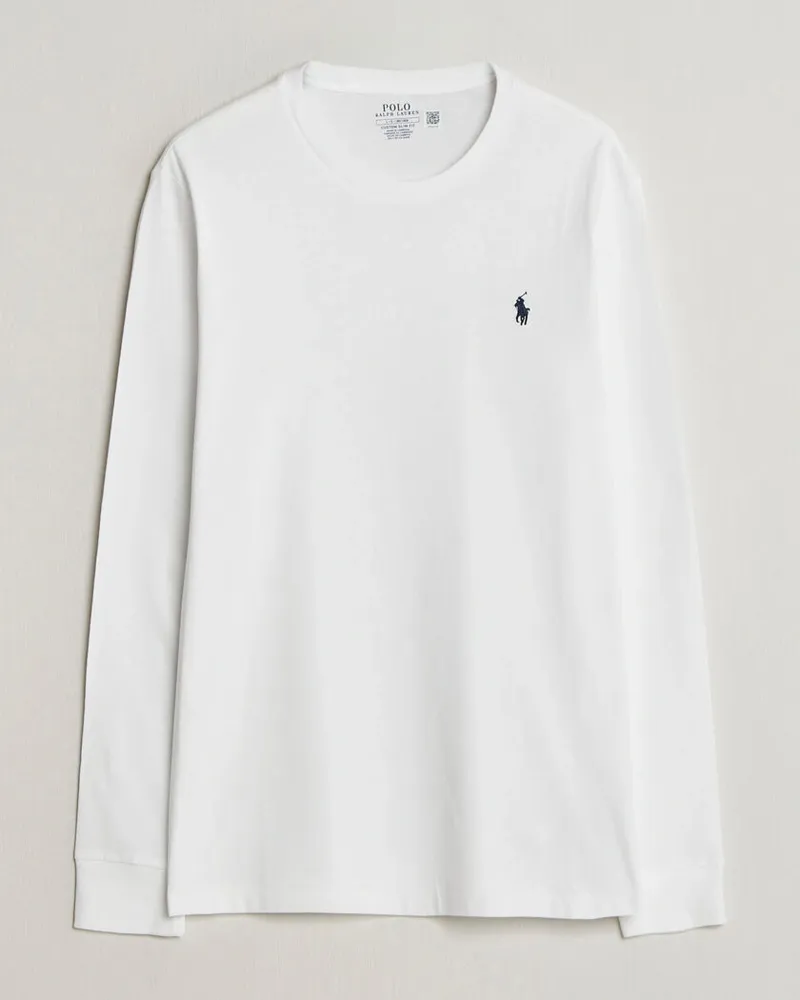 Ralph Lauren Custom Slim Fit Long Sleeve Tee White Weiß