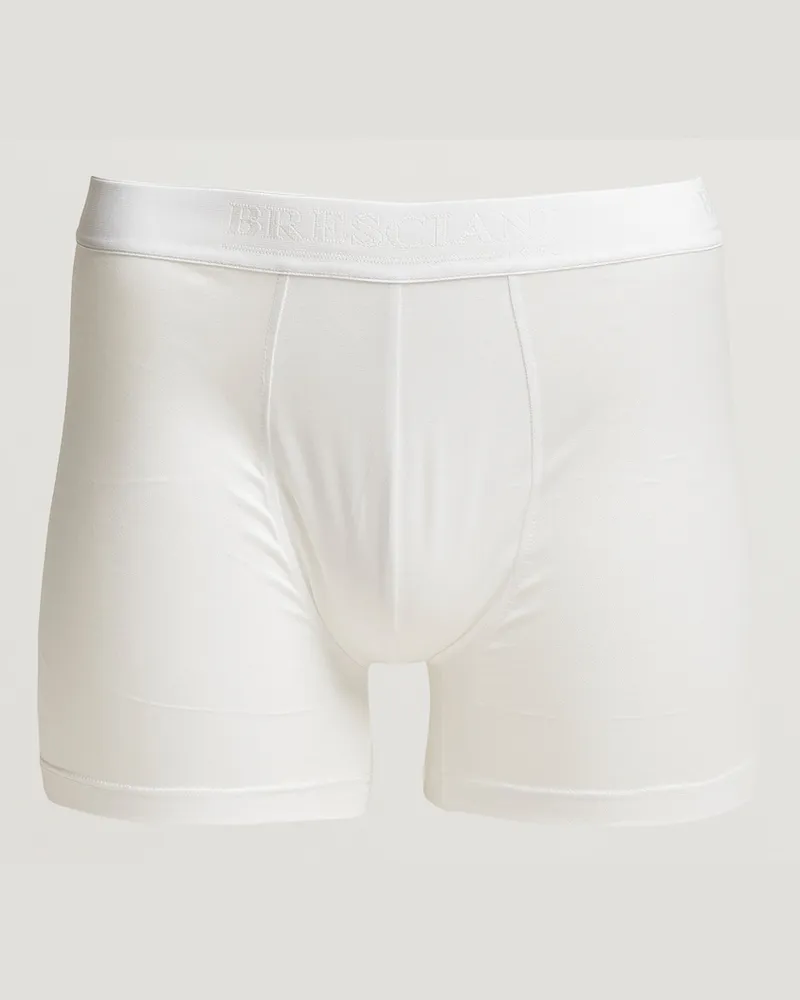 Bresciani Cotton Boxer Trunk White Weiß