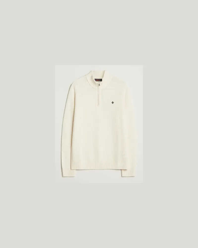 Morris Hertford Lambswool Merino Half Zip Off White Weiß