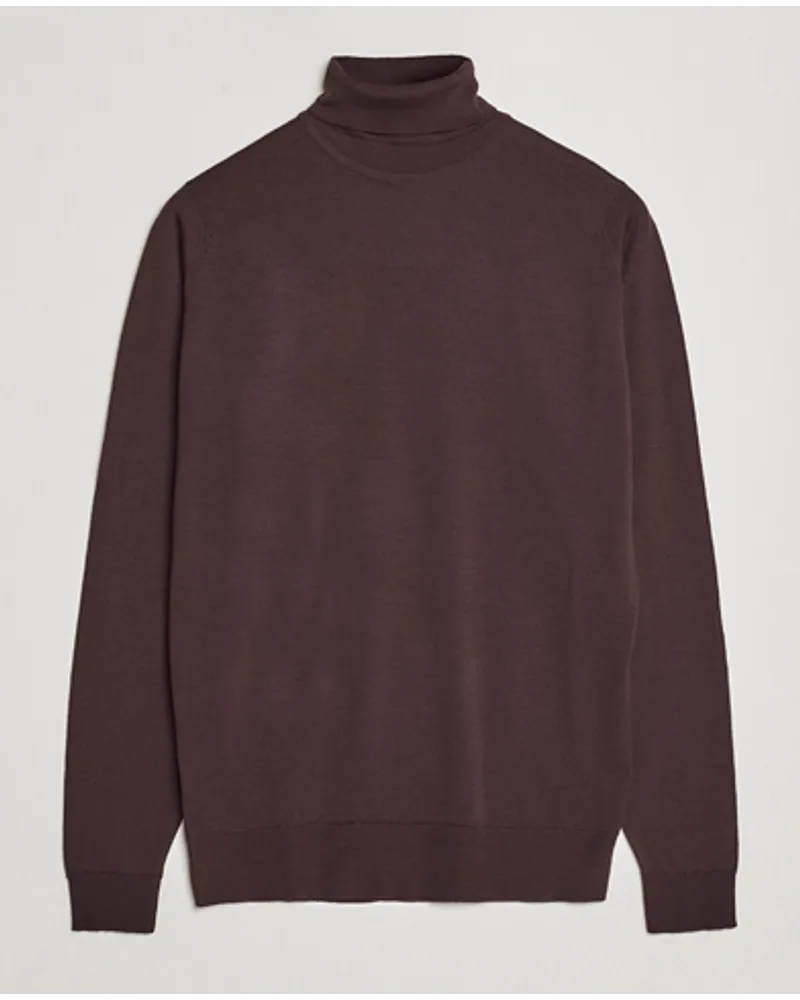 John Smedley Cherwell Extra Fine Merino Rollneck Truffle Brown Braun