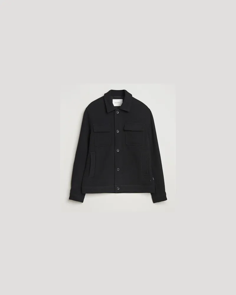 LES DEUX Nash Twill Wool Jacket Black Schwarz