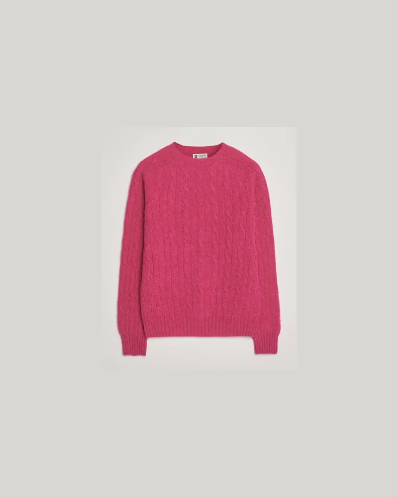 Morris Brushed Cable Sweater Pink Rosa