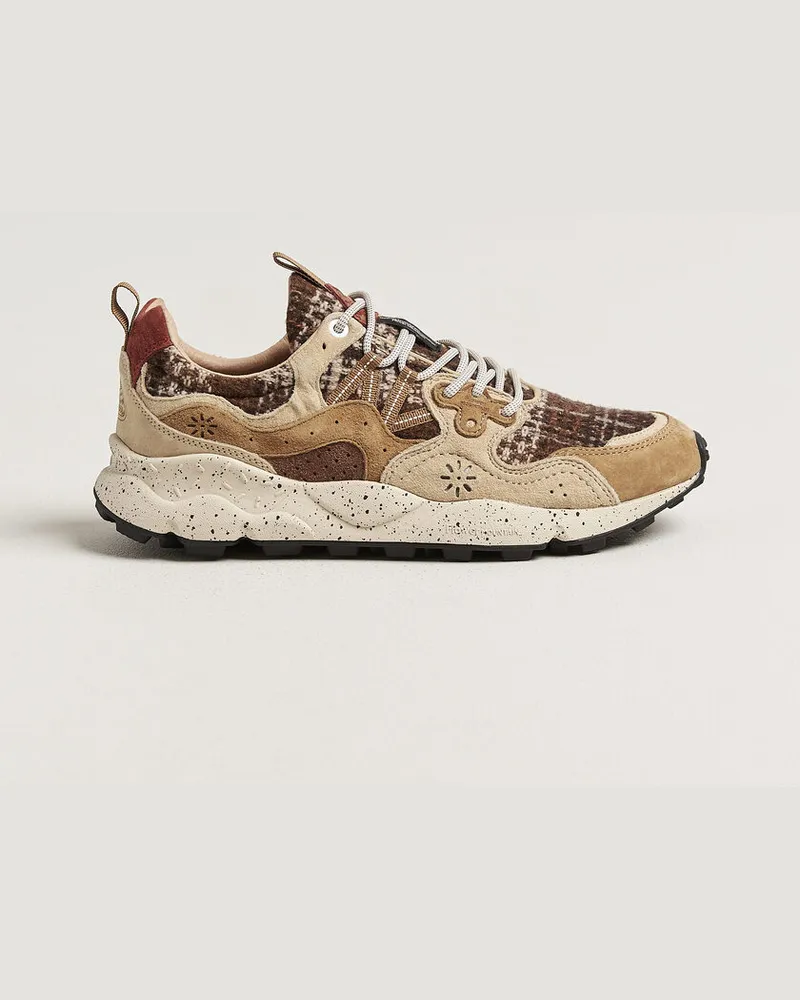 Flower MOUNTAIN Yamano 3 Suede/Wool Check Sneaker Brown Braun