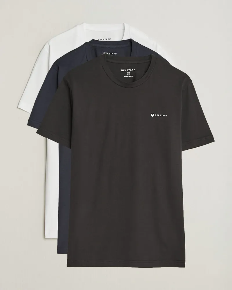 Belstaff 3-Pack Crew Neck T-Shirt Black/Dark Ink/White Mehrfarbig