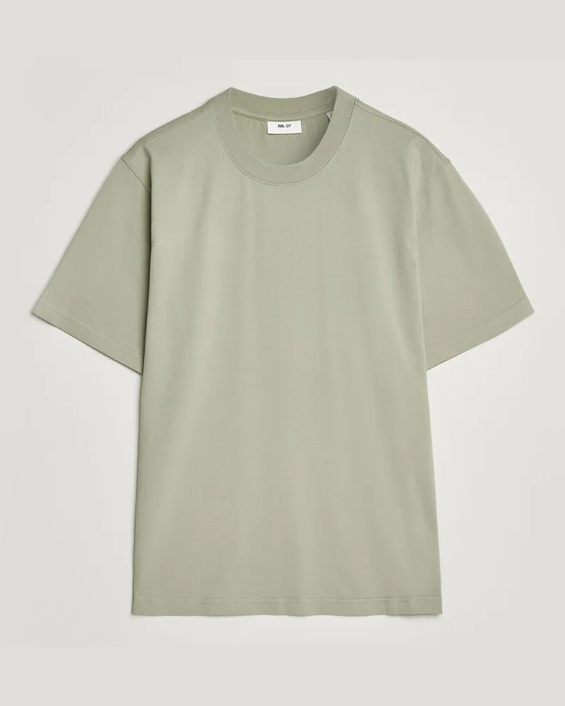 NN 07 Adam Crew Neck T-Shirt Sage Green Grün