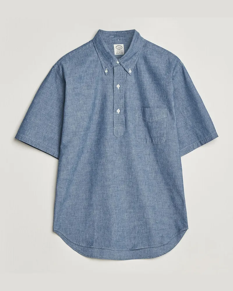 Kamakura Shirts Vintage Ivy Half Sleeve Chambray Popover Blue Blau