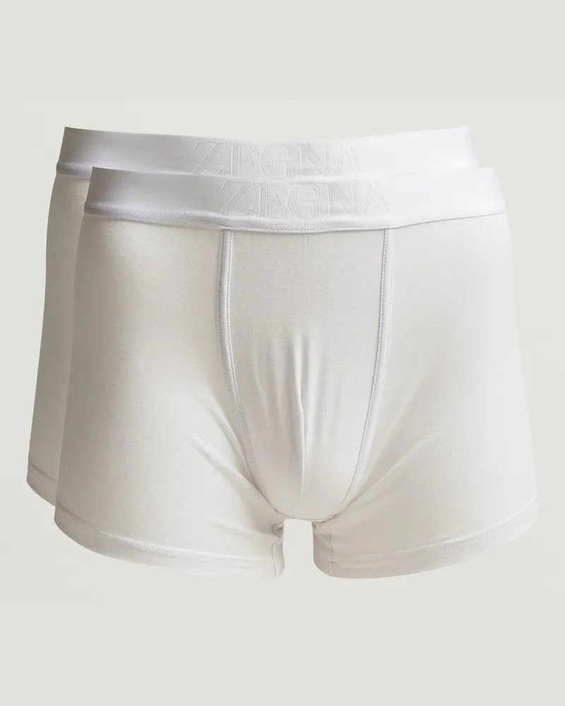 Ermenegildo Zegna 2-Pack Stretch Cotton Boxers White Weiß
