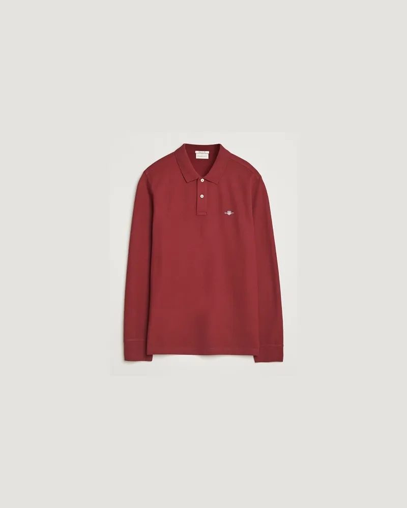 Gant Regular Shield Long Sleeve Polo Plumped Red Rot