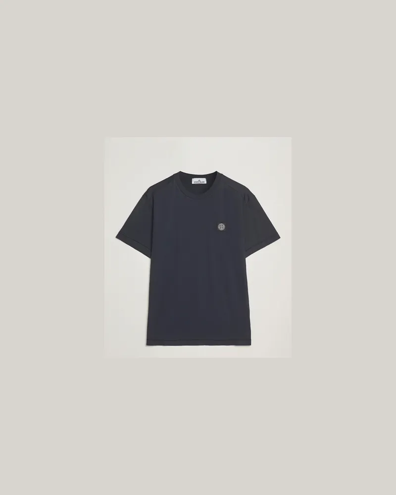 Stone Island Garment Dyed Cotton Jersey T-Shirt Navy Blau