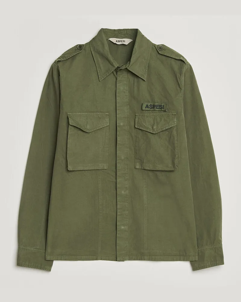 ASPESI Cotton Field Shirt Olive Grün