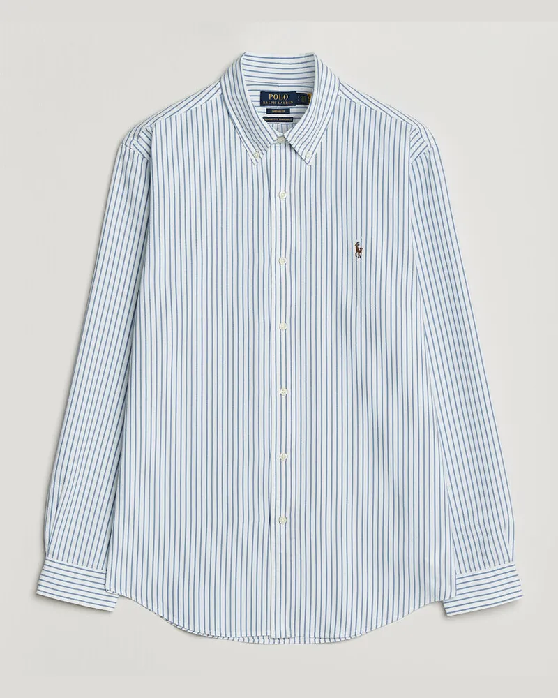 Ralph Lauren Custom Fit Seersucker/Oxford Stripe Shirt White/Blue Weiß