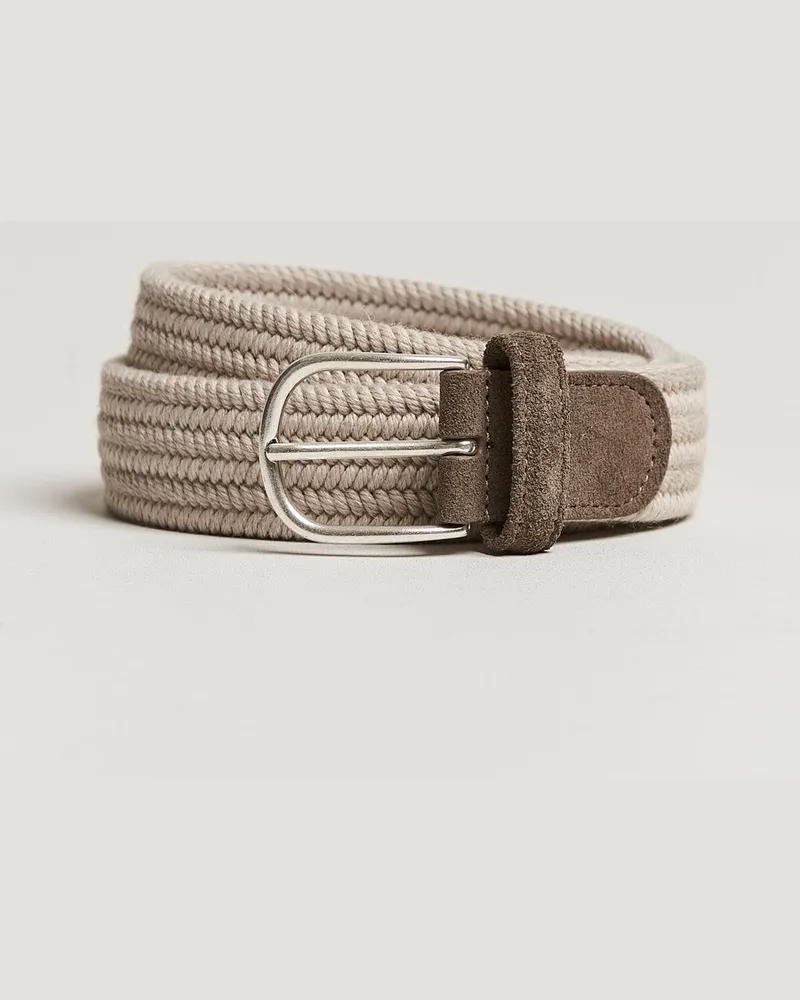 Anderson's Braided Wool Belt Beige Beige