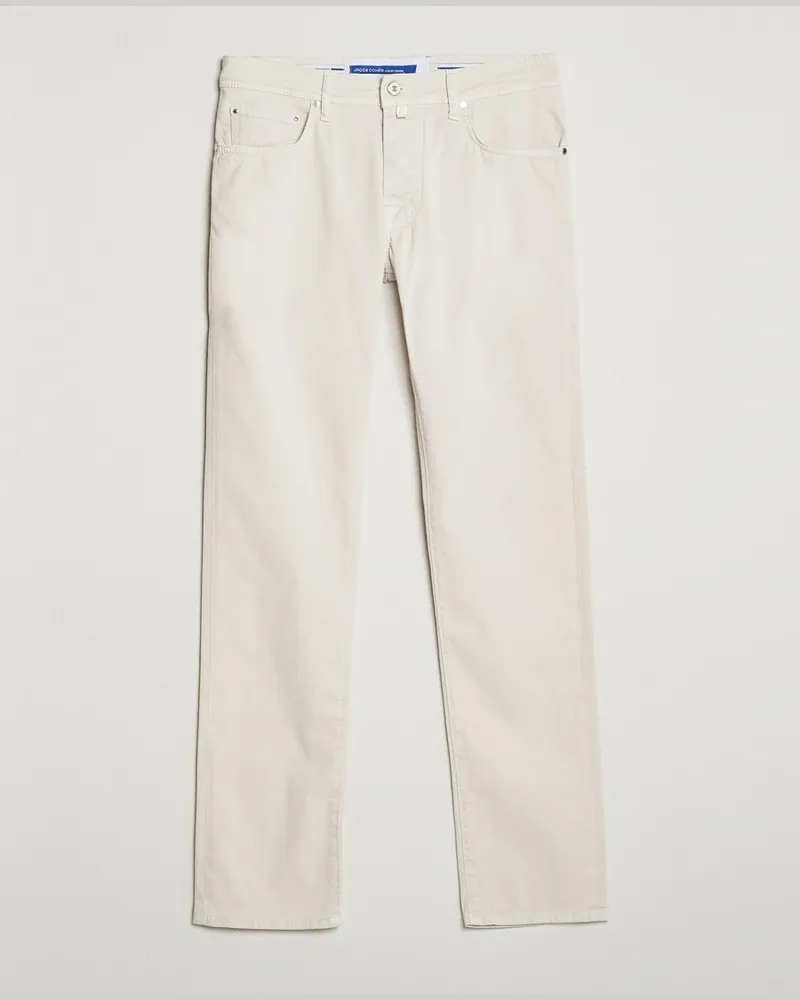 Jacob Cohën Bard Garment Dyed Gabardine Trousers Beige Beige