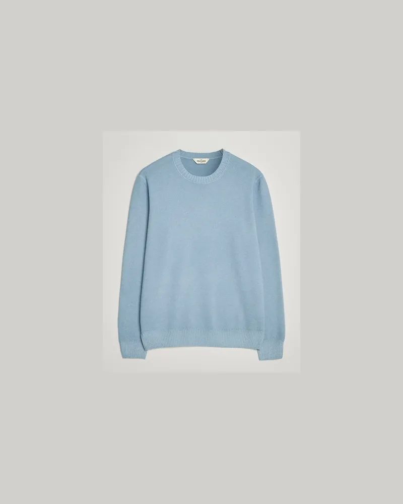 Gran Sasso Wool/Cashmere Washed Crew Neck Blue Melange Blau