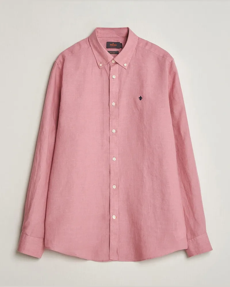 Morris Douglas Button Down Linen Shirt Pink Rosa