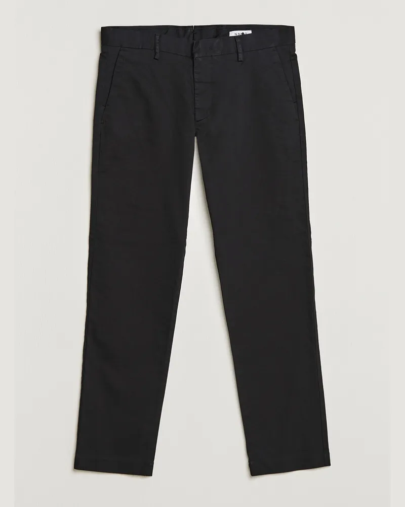 NN 07 Theo Regular Fit Stretch Chinos Black Schwarz