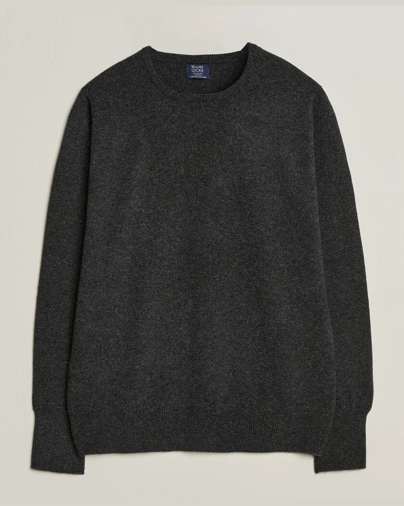 William Lockie Rob Lambswool Crewneck Charcoal Grau