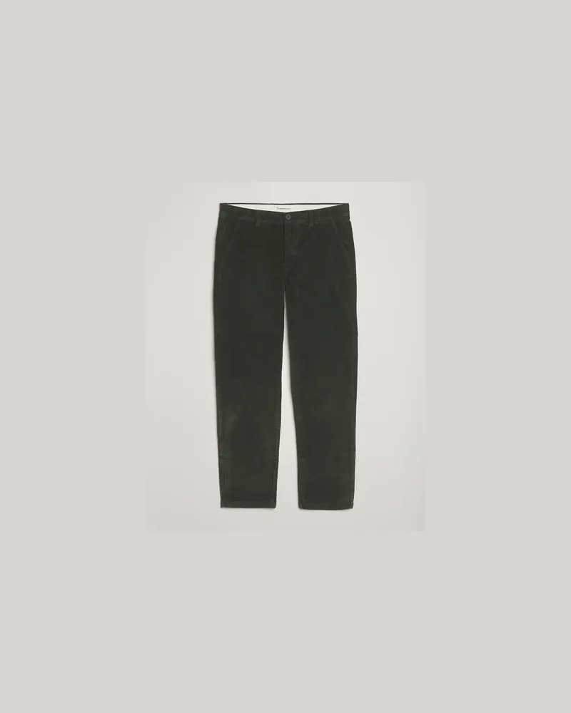 Knowledge Cotton Apparel Chuck Regular Cord Trousers Olive Grün