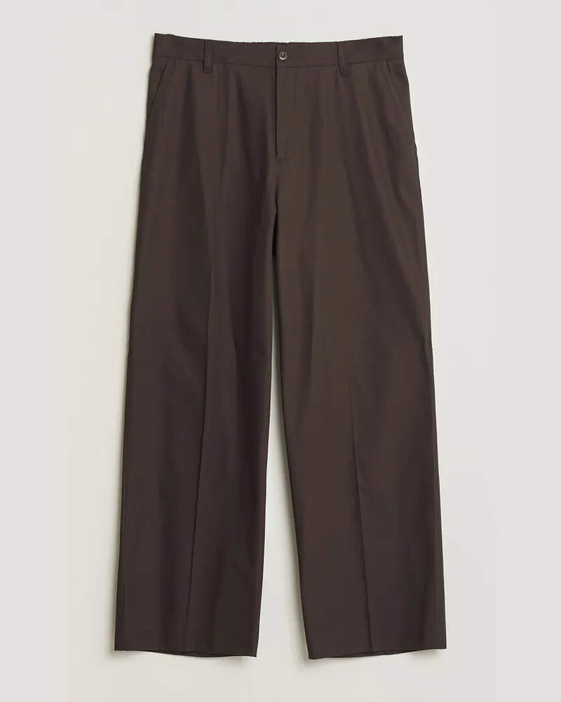 Filippa K Reeve Cotton Trousers Dark Chocolate Braun