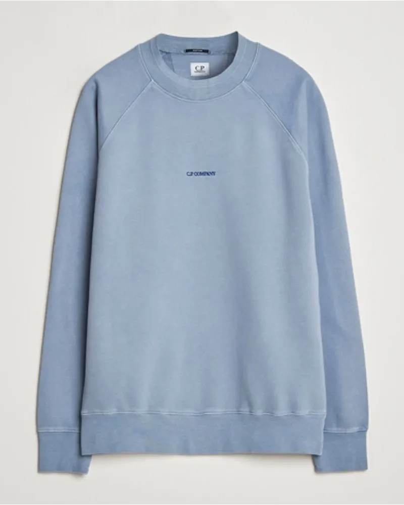 C.P. Company Brushed Emerized Fleece Sweatshirt Light Blue Blau