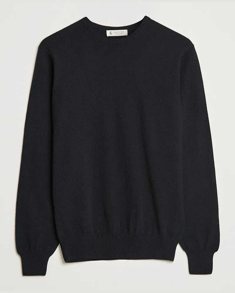 Piacenza Cashmere Cashmere Crew Neck Sweater Black Schwarz