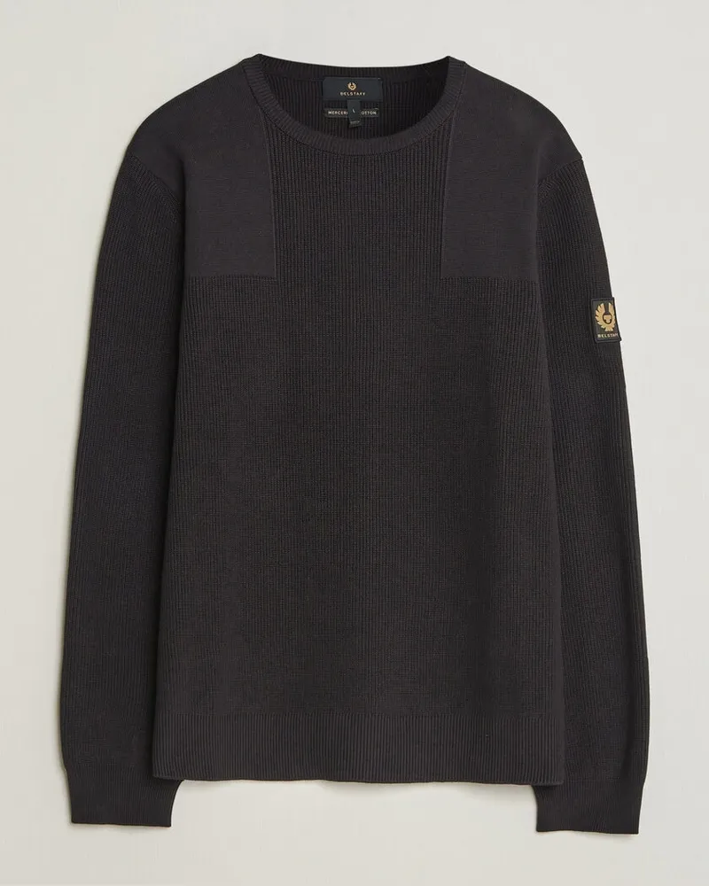 Belstaff Commander Knitted Crew Neck Black Schwarz