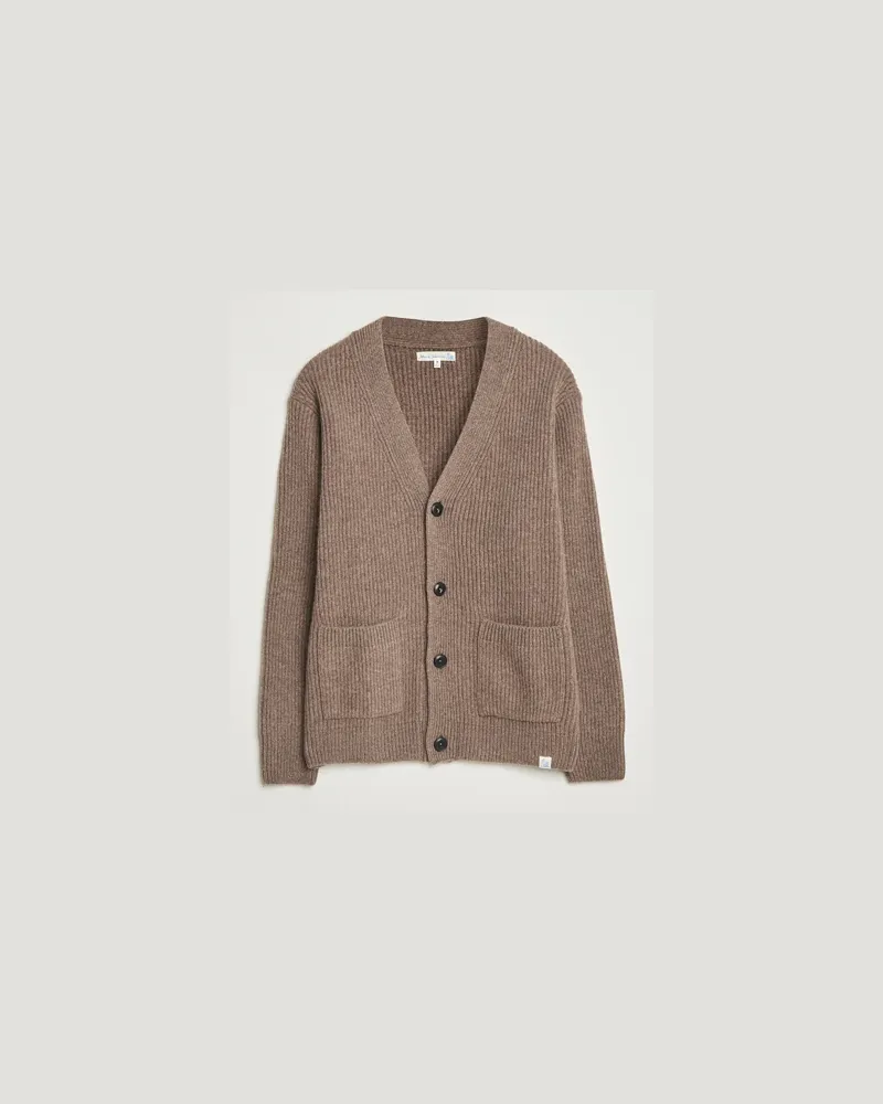 Merz b. Schwanen Merino/Cashmere Knitted Cardigan Grain Braun