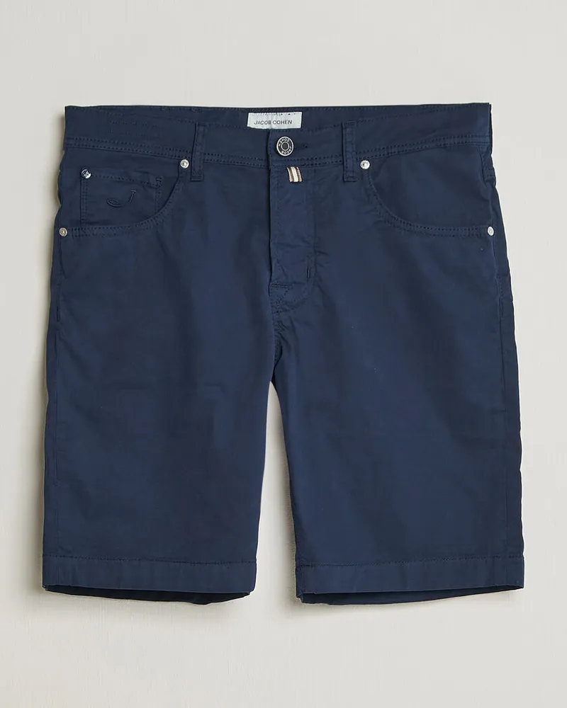 Jacob Cohën Nicolas Cotton Gabardine Shorts Navy Blau